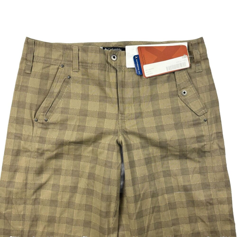 Columbia XCO Quartz Mountain Pants Travel Womens 10 Check Plaid Pockets NWT